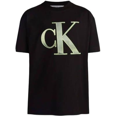 T-shirt Homme Manches Courtes Imprimé Graphique Col Rond Calvin Klein Hauts Noir J30J325029-BEH L beige