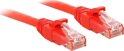 LINDY 48030 RJ45 Netwerkkabel, patchkabel CAT 6 U/UTP 30.00 cm Rood Snagless 1 stuk(s)