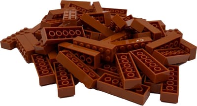 100 Bouwstenen 2x6 | Koffie | Compatibel met Lego Classic | Keuze uit vele kleuren | SmallBricks