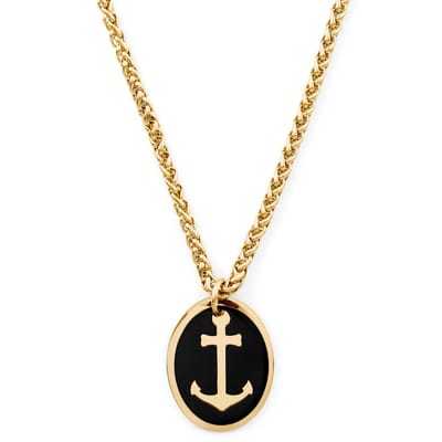 Tadd Dubbele Ketting met Hanger in Zwart & Goudkleur