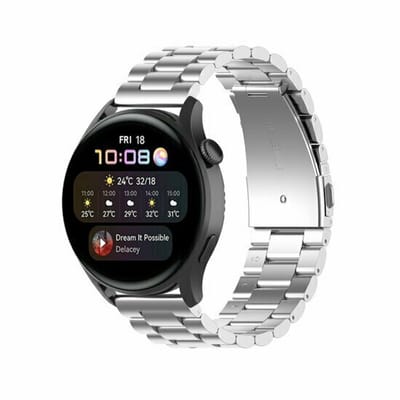 By Qubix - Stalen schakelband - Zilver - geschikt voor Huawei Watch 5 - 46mm