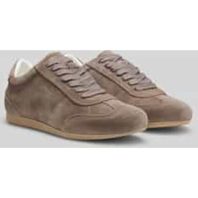 Sneakers van echt suède met reliëflogo