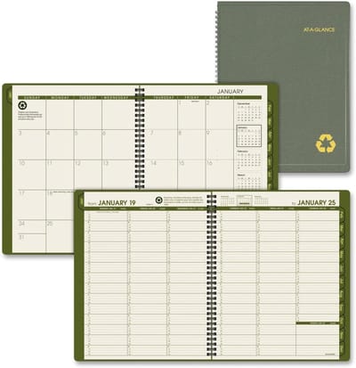 Afsprakenboek - Datumboek Planner - Wekelijkse Planning - Hoog Gerecycled Gehalte - 20 x 27 cm - Groen