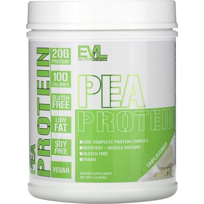 EVLution Nutrition, Protéine de pois, Non aromatisée, 1 lb (454 g)