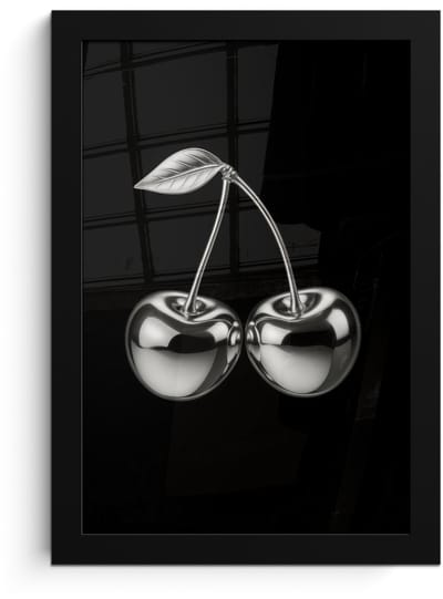 Poster in lijst - Fotolijst 20x30 cm - Posters - Kers - Luxueus - Metallic - Posterlijst zwart - Decoratie - Wanddecoratie woonkamer - Muurdecoratie slaapkamer