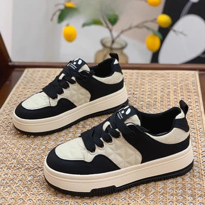 Leren Platform Witte Schoenen Damesschoenen Lente Nieuw Veelzijdig Verhogende Boardschoenen Zachte Zool Casual Sportschoenen Enkelschoenen 40
