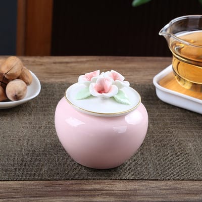 Prachtig bloemenarrangement-Urn Hond Kat Vogel – Urne – Keramiek – Urnen – Urn Voor Dieren – Urn Hond Overleden – Urn Kat – 180 ML –Rose -Belle's product