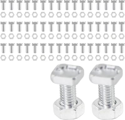 Duurzame aluminium moeren en bouten voor kassen - 50 sets stevige hex moeren en vierkante kop bouten voor het installeren van kasaccessoires en bouwbevestigingen