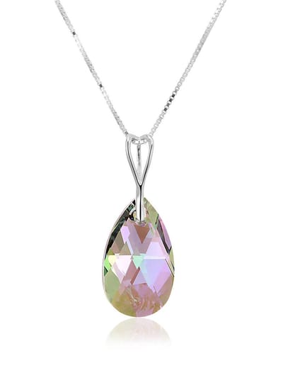 Montebello Ketting Akira Par - 925 Zilver Gerhod - Swarovski - 22x13mm - 45cm