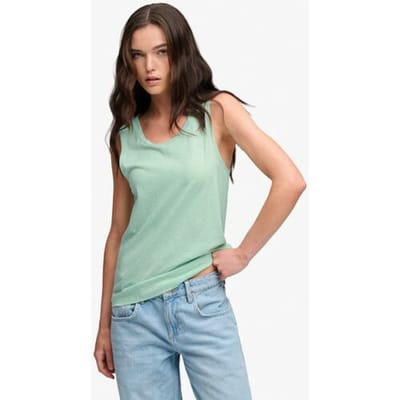 Superdry Scoop Neck Mouwloos T-shirt Groen 2XS Vrouw