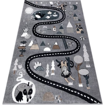 Kleden Rugsx Tapijt FUN Route voor kinderen, straat, dieren 80x150 cm