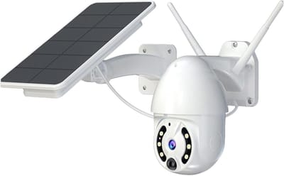 Draadloze Camera - Beveiligingscamera Buiten - Huis Bewaken - Op Zonne-energie - 5MP Resolutie - Wit