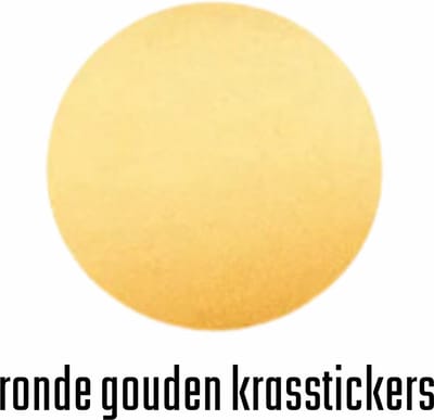 Krasstickers - Gouden Rondjes - Kraskaarten Maken - Zelf Krasplaatjes Maken - DIY Kraskaarten - Krasbon Maken - DIY Waardebonnen - Cadeaubon Kraslaag - Kraskaart Sticker - Rondjes - Goud - 2,5cm - 10 Stuks
