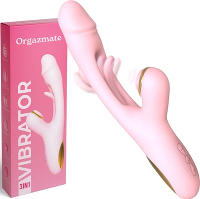 Orgazmate Vibrators voor Vrouwen - 3 in 1 Vibrator - Sex Toys voor Vrouwen - Luchtdruk Vibrator - Dildo Vibrator - Clitoris, U & G-spot Stimulator - Seksspeeltjes - 490 Standen - Roze