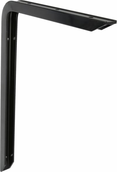 AMIG Plankdrager/planksteun van aluminium - gelakt zwart - H250 x B150 mm - heavy support - boekenplank steunen