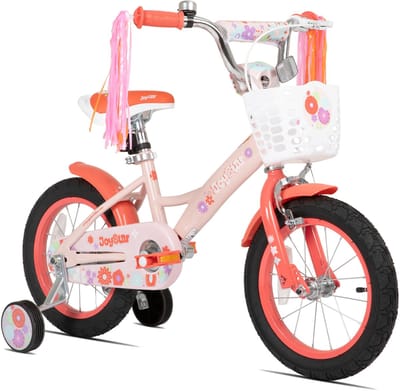 JOYSTAR Little Violet Kinderfiets voor Meisjes - 14 Inch - Met Stuurslingers - Oranje