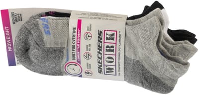 Skechers 3pk Work Lowcut Womens Socks, Vrouwen, Grijs, Sokken, maat: 35-39,5