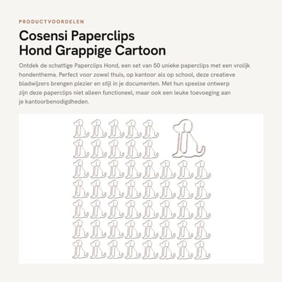 Dailygoods- Paperclips Hond - 50 Stuks - Metalen - Grappige - Creatieve Bladwijzer - Duurzaam - Lichtgewicht - Bladwijzers