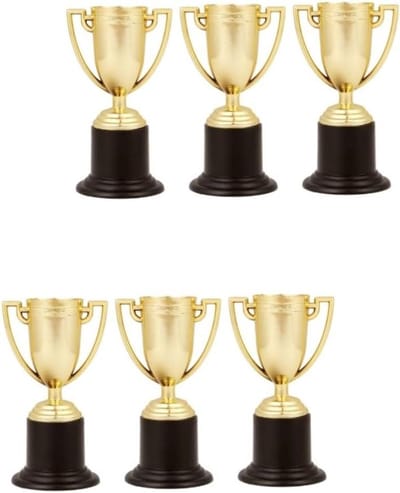 Gouden Bekers - Prijzen Cups - Wedstrijd Belonen - Duurzaam Plastic - 6 Stuks - Goud