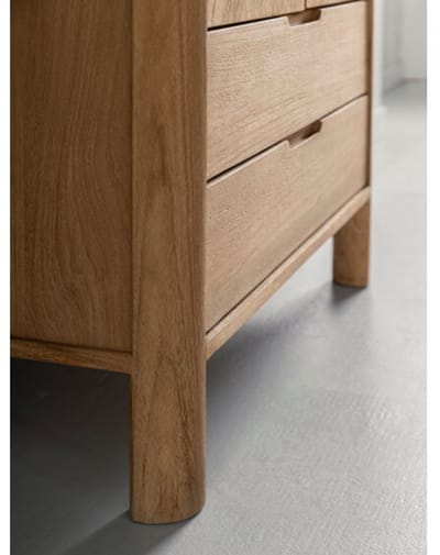 DTP Home Cupboard Forte, 2 doors, 2 drawers,190x80x40 cm, teakwood natural