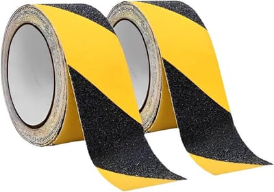 Pack van 2 Antislip Tape, Sterke Lijm, 5 m x 2 cm, Veiligheidsoplossing voor Binnen en Buiten, Ideaal voor Werk en Thuis