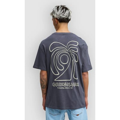 Quiksilver Curve Palm Heren T-shirt Eqyzt08303-kzm0 - Kleur Grijs - Maat L