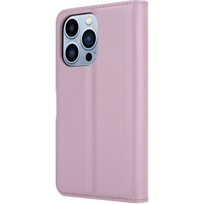 ShieldCase telefoonhoesje geschikt voor Apple iPhone 14 Pro wallet case - lichtroze - Bookcase hoesje portemonnee - Walletcase flipcase shockproof hoesje pasjeshouder
