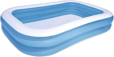 Ruim vierkant Familiezwembad voor volwassenen en kinderen - Blauw/Wit
