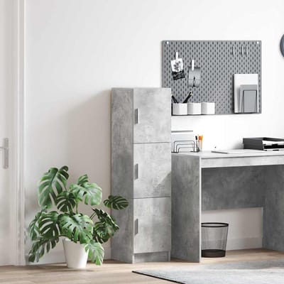 vidaXL - Highboard - Beton - Grijs - 31.5 - x - 32 - x - 122.5 - cm