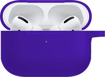Hoesje - Geschikt voor Apple Airpods Pro - Siliconen Hoes met Clip - Silicone Case Cover - Donkerblauw
