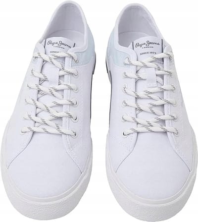Pepe Jeans Baskets Blanches à Lacets pour Femme 42 Awe white