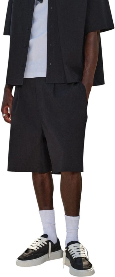 The Couture Club Heren Korte Broek Zwart TCCM3067 Textured Tailored