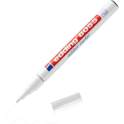 edding 8055 outdoor marker wit - 1-2mm ronde punt - 1 stuk - weerbestendig en voor bijna alle oppervlakken buiten