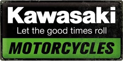 Nostalgic Art Metalen Bord Kawasaki Motorcycles 25 x 50 CM