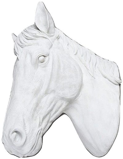Paardenhoofd Wit 15x21x31 Villa Pottery decoratie - paard