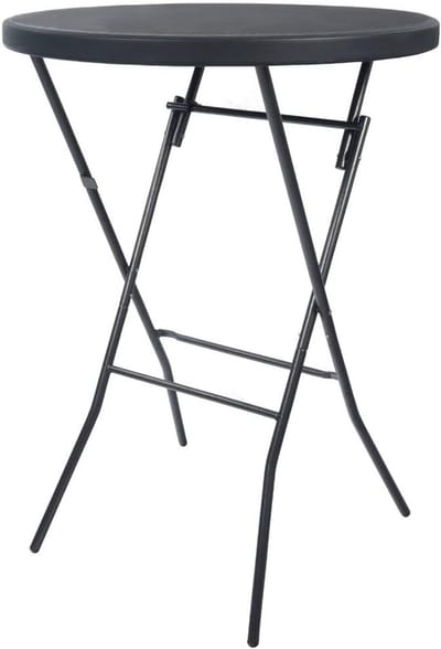 Statafel Breed - Bartafel Hangtafel - Ruimtebesparend Werken - Robuust Metaal Frame - 80x80x110 cm - Zwart