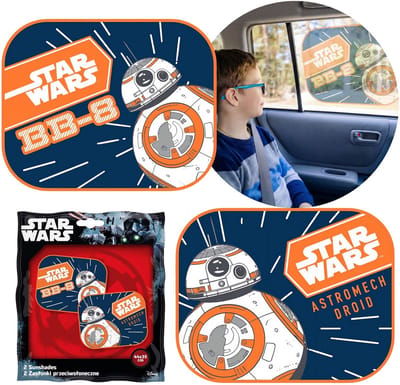 STAR WARS BB8 Zonneschermen voor de autoruit, beschermhoezen met zuignappen, set 2 stuks