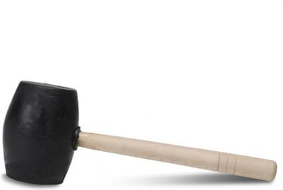 Rubi - Rubberen Hamer - 750g - Zwarte Kop - Houten Steel