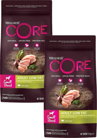 Wellness Core Grain Free Dog Healthy Weight Small Breed - Hondenvoer - 2 x Kalkoen 1.5 kg