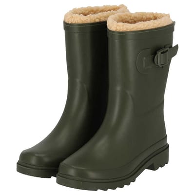 XQ - Regenlaarzen kinderen - Unisex - Fake Fur voering - Groen - Regenlaarzen meisjes - Regenlaarzen jongens - Regenlaarzen kind