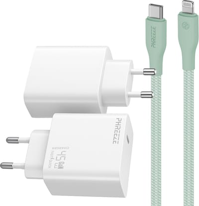 Phreeze usb C oplader geschikt voor iPhone en iPad met Lightning kabel - Power Delivery snellader met kabel