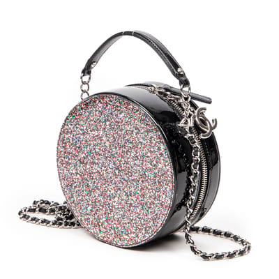 CC Round Glitter Chain Crossbody  Schoudertas