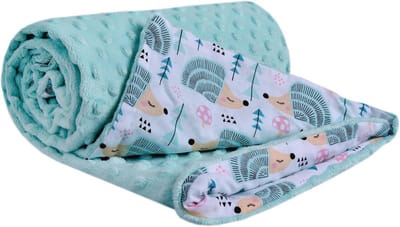 Dubbelzijdige Babydeken van Katoen en Minky - 75 x 100 cm, Multifunctionele Knuffeldeken voor Kinderwagens