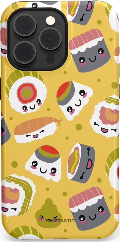 Casetastic Hoesje Geschikt voor Apple iPhone 15 Pro Max Magsafe - Stijlvolle Beschermende Duo-layer Case - Sushi vriendjes