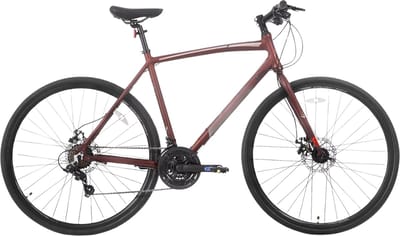 Racefiets – Voor heren en dames – Lichtgewicht aluminium, 14 versnellingen – 71 cm wielen, rood, maat L, geschikt voor stadswoon-werkverkeer en fitness