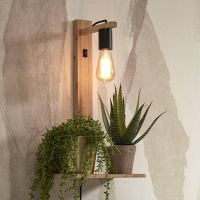GOOD&MOJO Wandlamp Flores - Bamboe - 30x18x52cm - Binnen Bohemian
