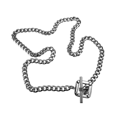 Dottilove Cubaanse Design -Damesketting met Vierkante T-Sluiting, Ketting Dames, Roestvrij Staal - Lengte 43cm