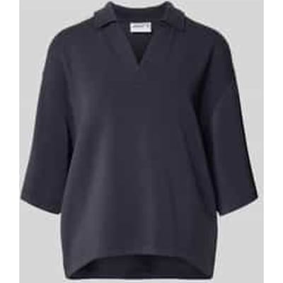 T-shirt van Modalmix met Platte kraag en V-hals