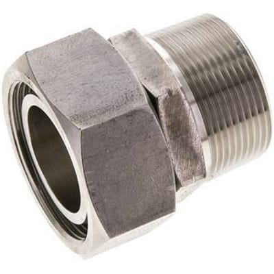 42L & 1-1/2'' NPT RVS Rechte Draaidoorvoer Buitendraad 160bar FKM O-ring en Afdichtconus Verstelbaar ISO 8434-1