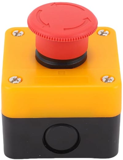 Noodstop Schakelaar - Drukknop Schakelaar - Industriële Bediening - IP65 Waterdicht - 1NO 1NC - Rood